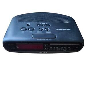 Sony Dream Machine AM FM Clock Radio Digital Time With Dual Alarm ICF C370Tested